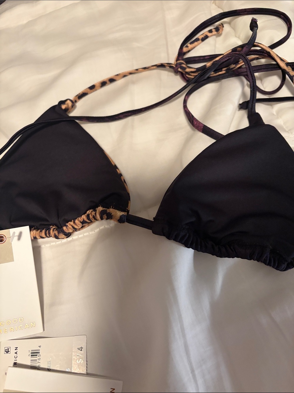 Good American Leopard Roses Print Triangle Bikini Set - Small NWT - Picture 8 of 8